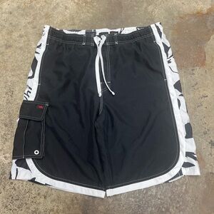 Y2K Tony Hawk Swim Shorts Men’s Large Black Baggy Lightweight Breathable Summer